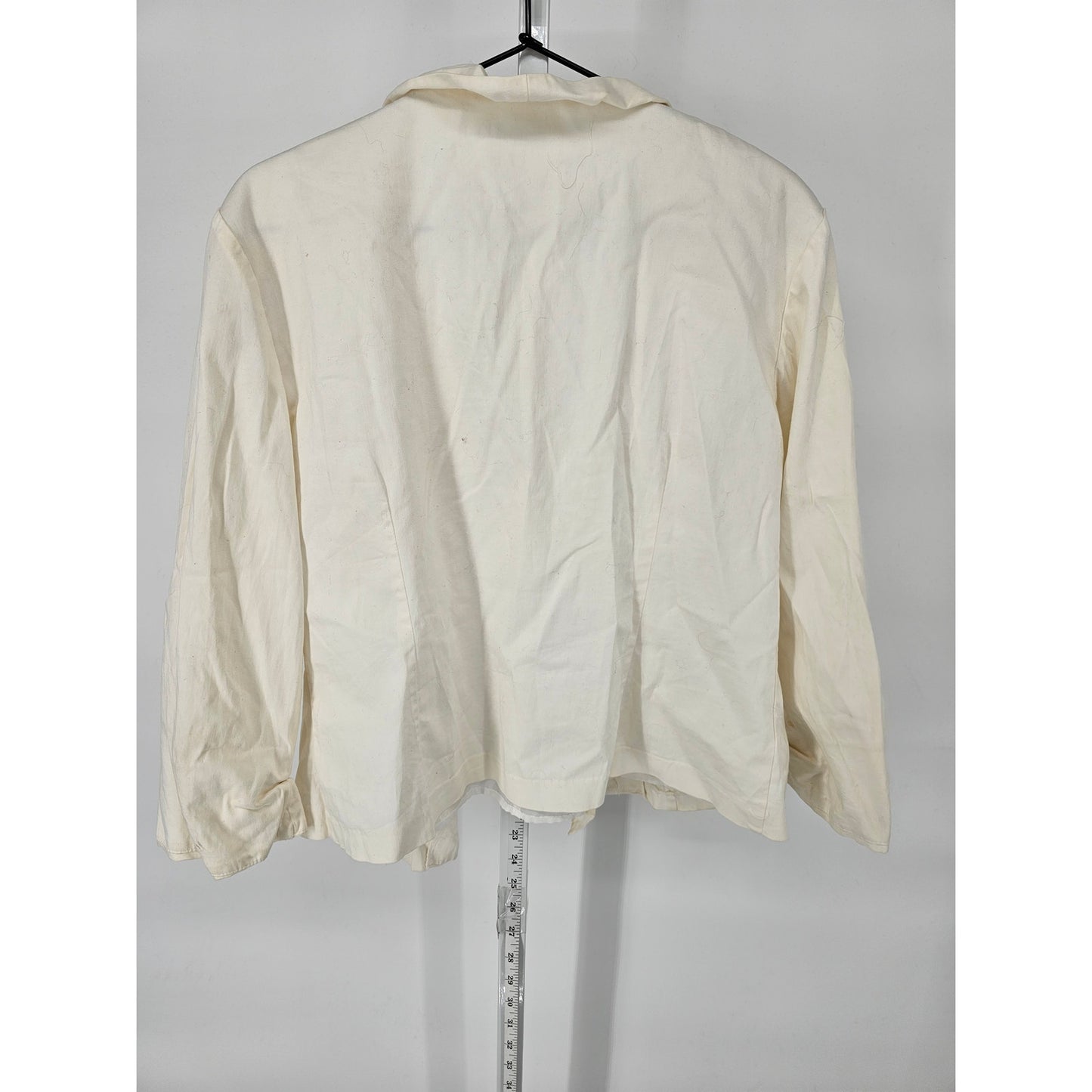 Dressbarn Womens Sz L Long Sleeve Ivory Open Front Jacket Blazer
