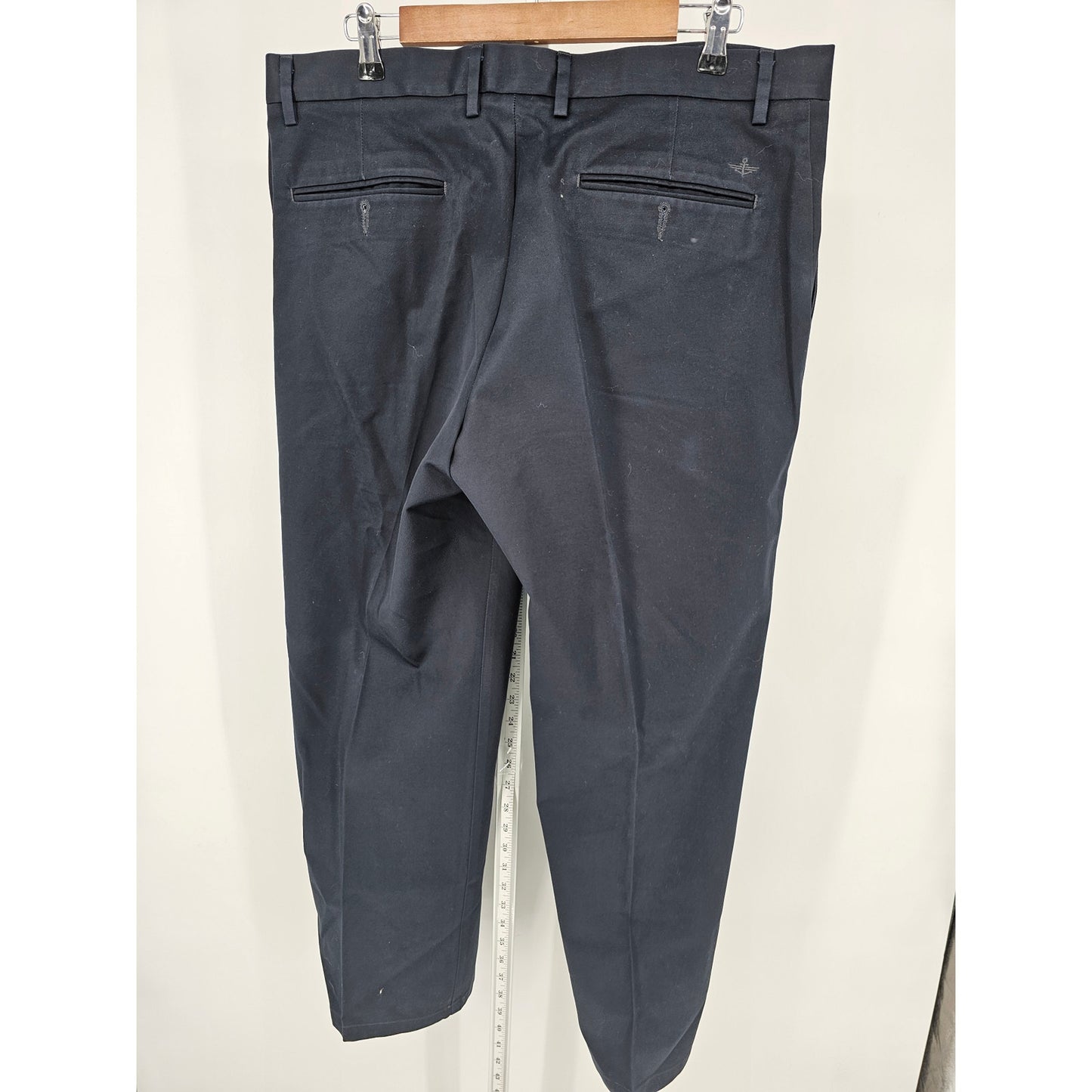 Dockers Classic Fit Mens Sz 36x30 Flat Front Dress Pants Black 100% Cotton