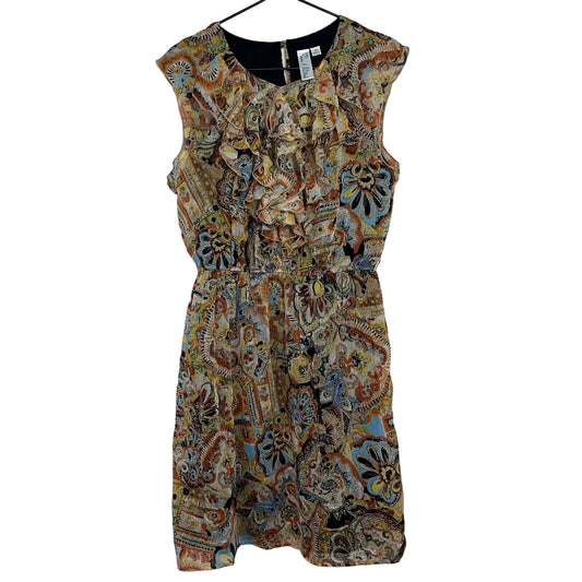 Emma & Michele Womens Sz 10 Colorful Ruffled Front Dress Sleeveless