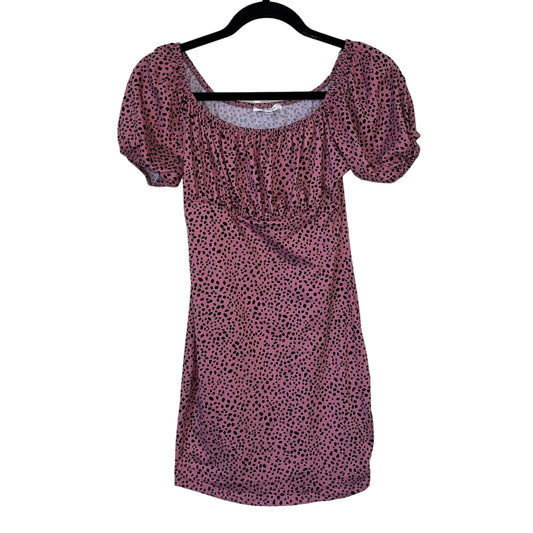 Persaya Womens Sz S Vintage Y2K 2000s Dress Pink Black Animal Print