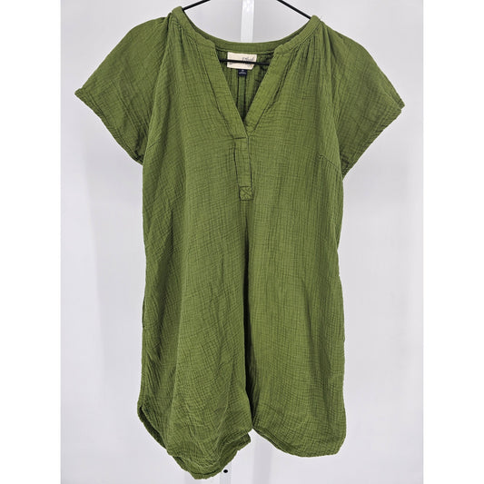 Universal Threads Womens Sz XS Knee Length Green Dress Gauzy Short Sleeve