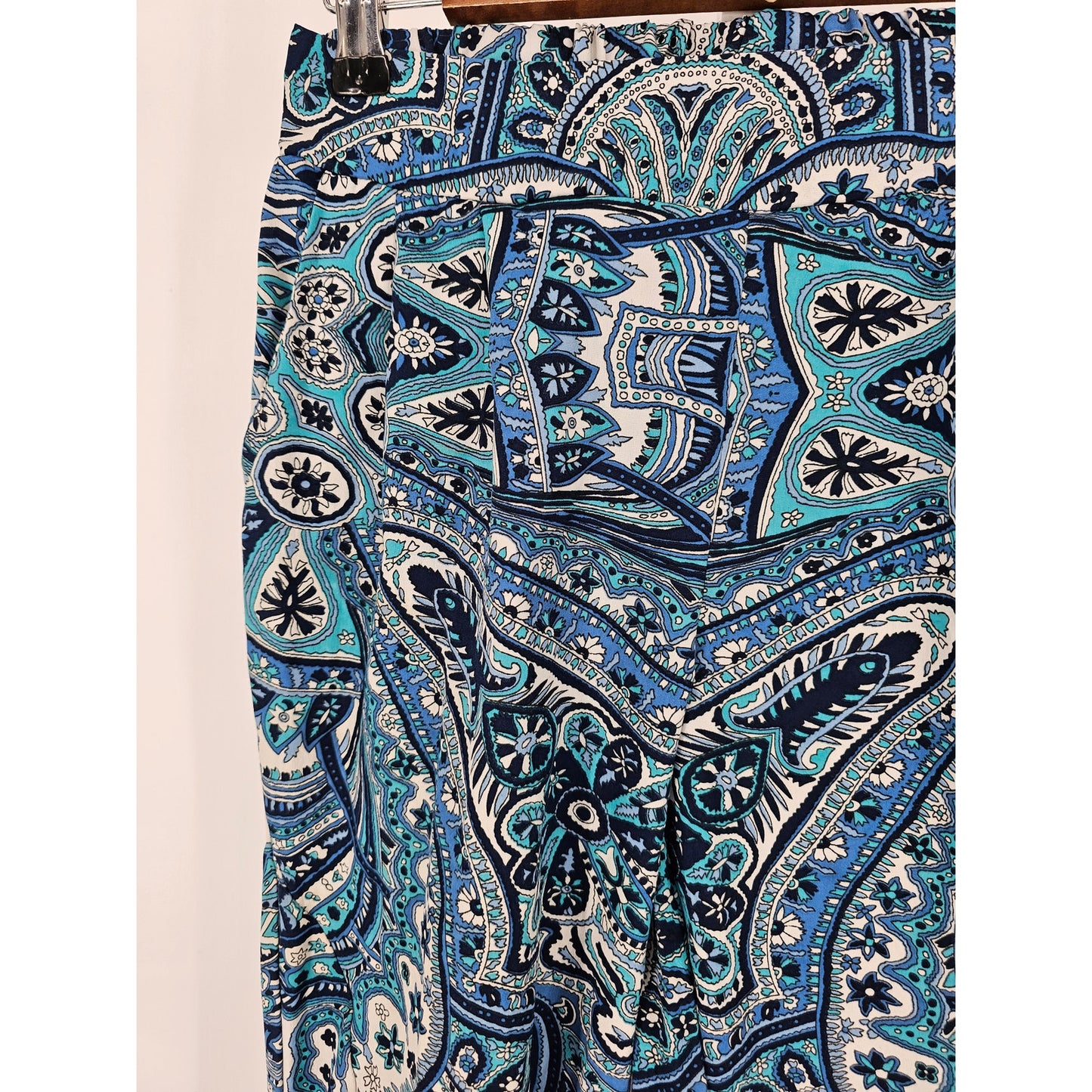 Charlotte Russe Womens Sz M Pull On Jogegr Pants Bright Blue Print Cinched