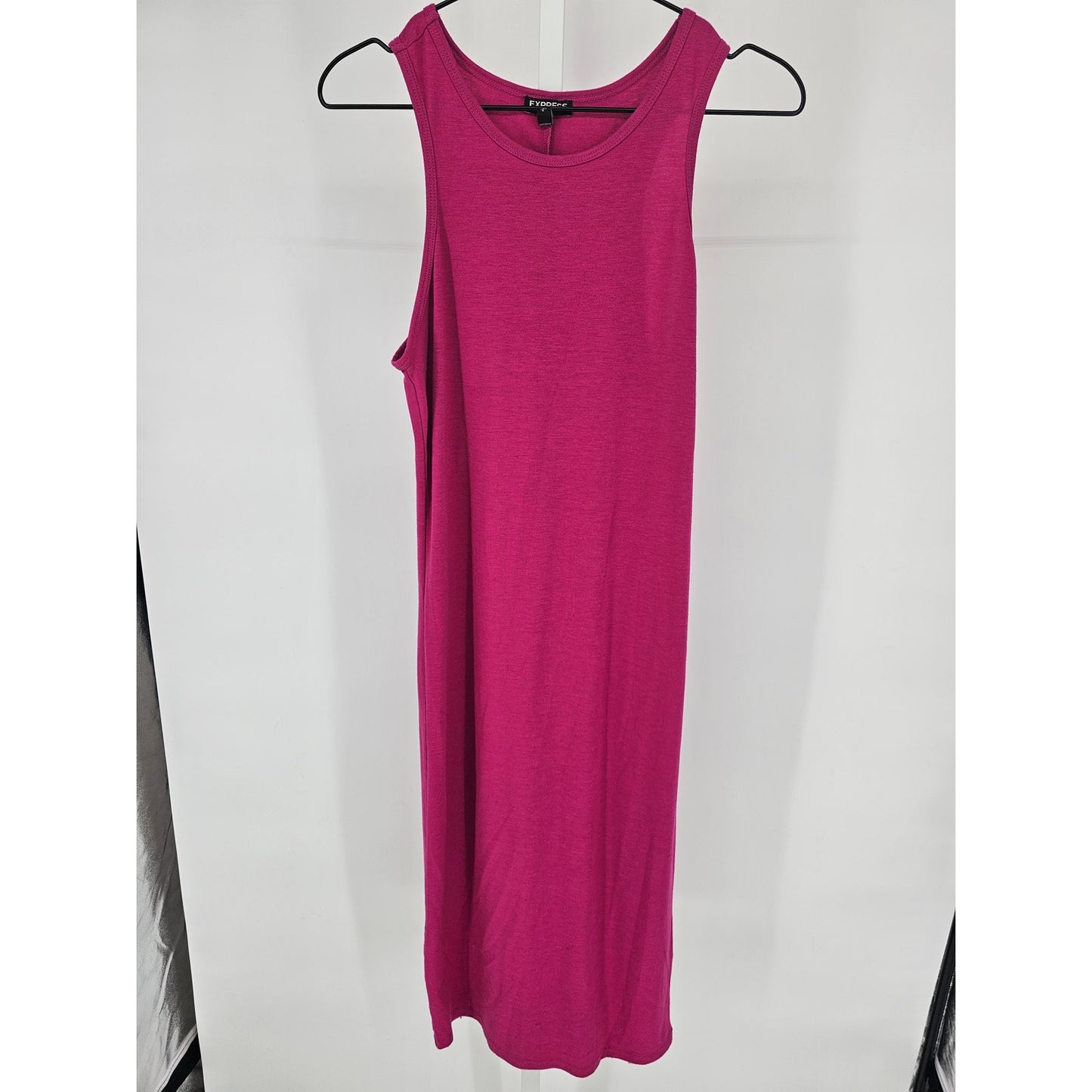 Express Womens Sz L Sleeveless Midi Shirt Dress Hot Pink Tank