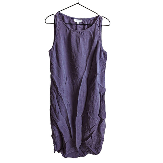 Liz Claiborne Womens Sz 12 100% Rayon Midi Dress Purple Sleeveless