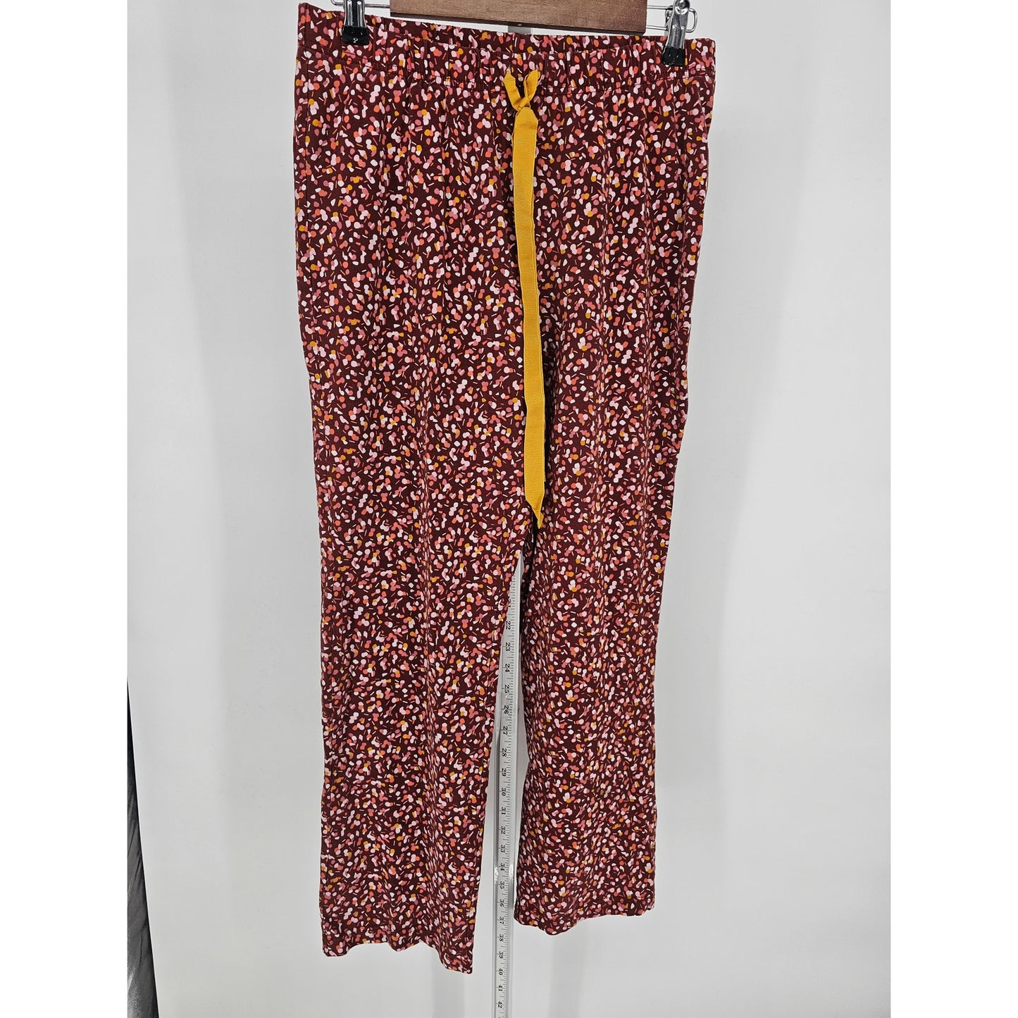 Lands End Womens Sz S Long Sleeve Pajama Set Lt Pink Floral Lounge Pants