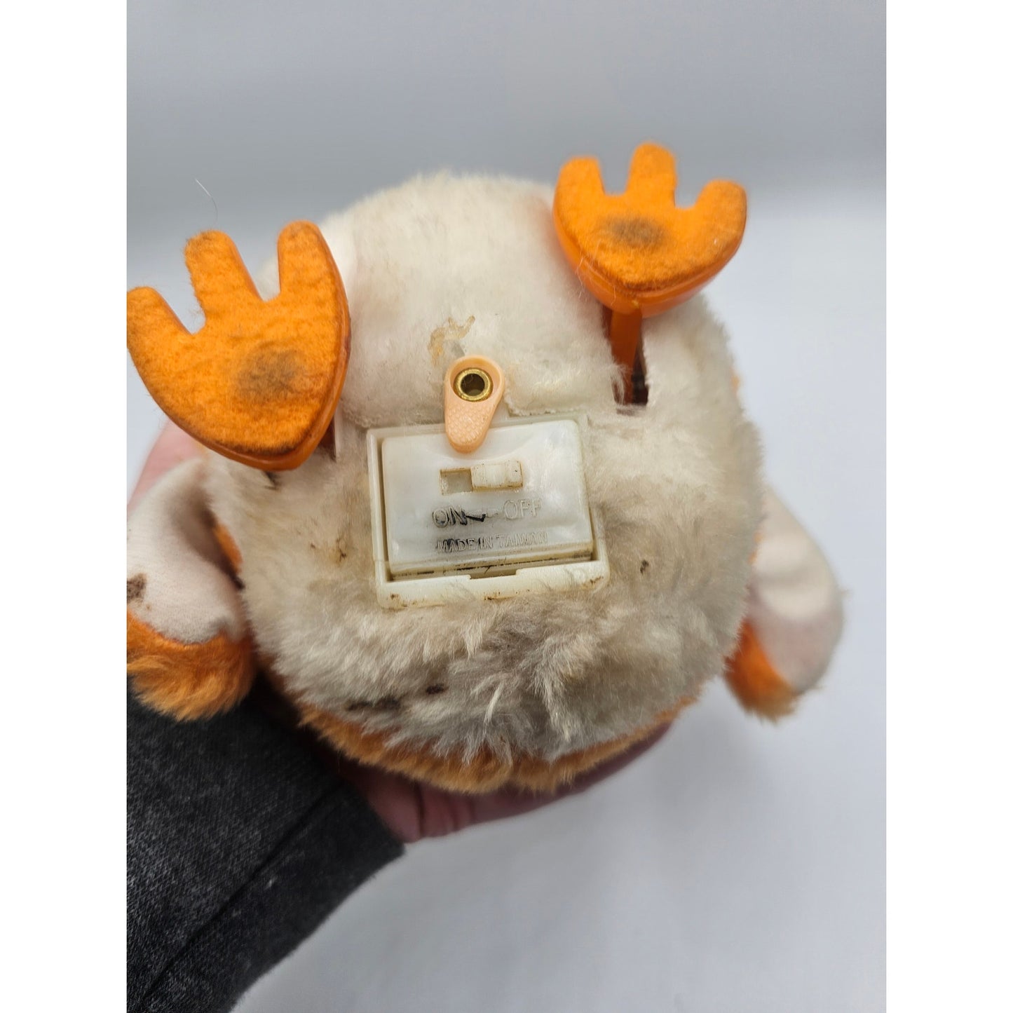 Vintage 1970s Mischie Battery Operated Bird Toy Orange White