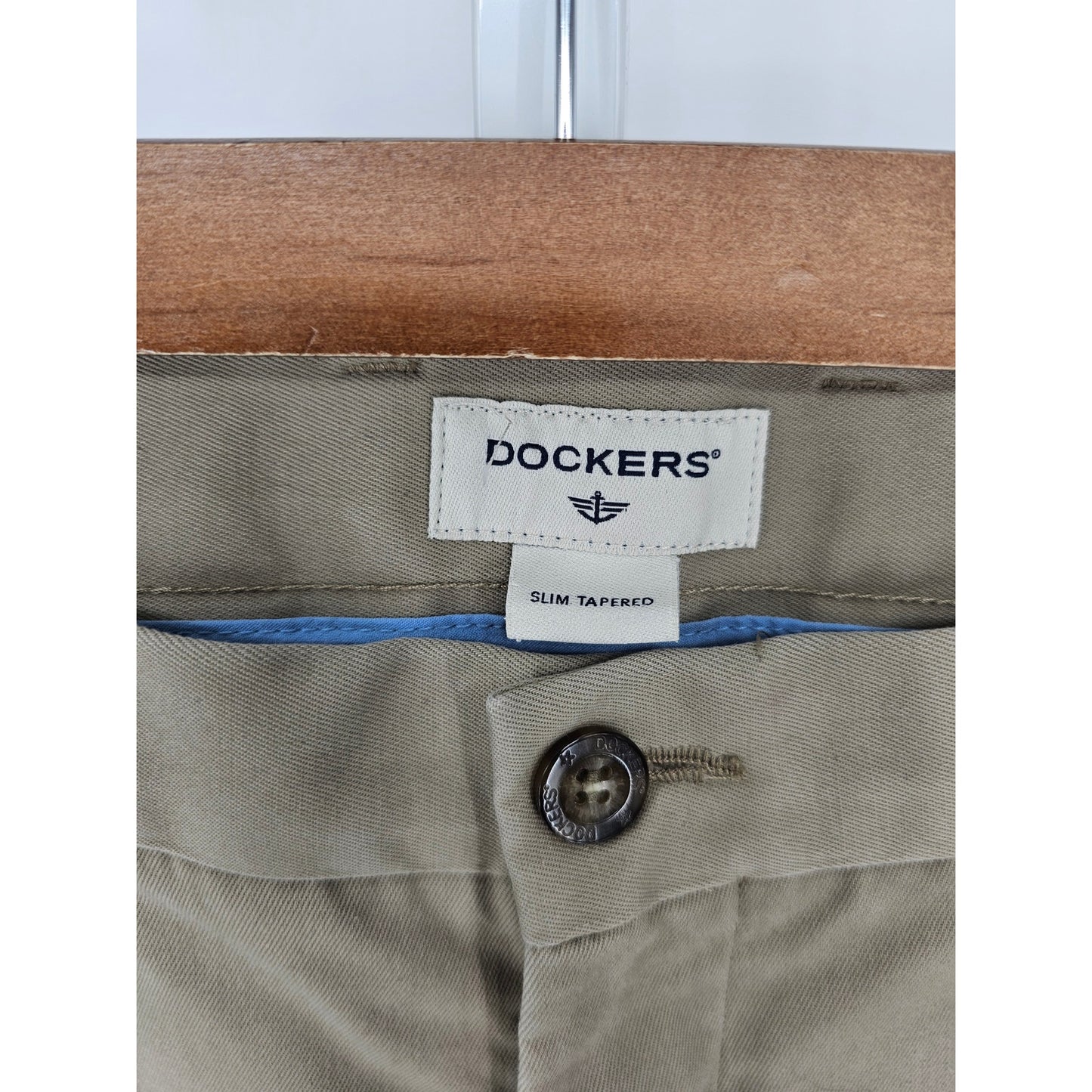Dockers Mens Sz 34x30 Slim Tapered Leg Dress Pants Light Beige