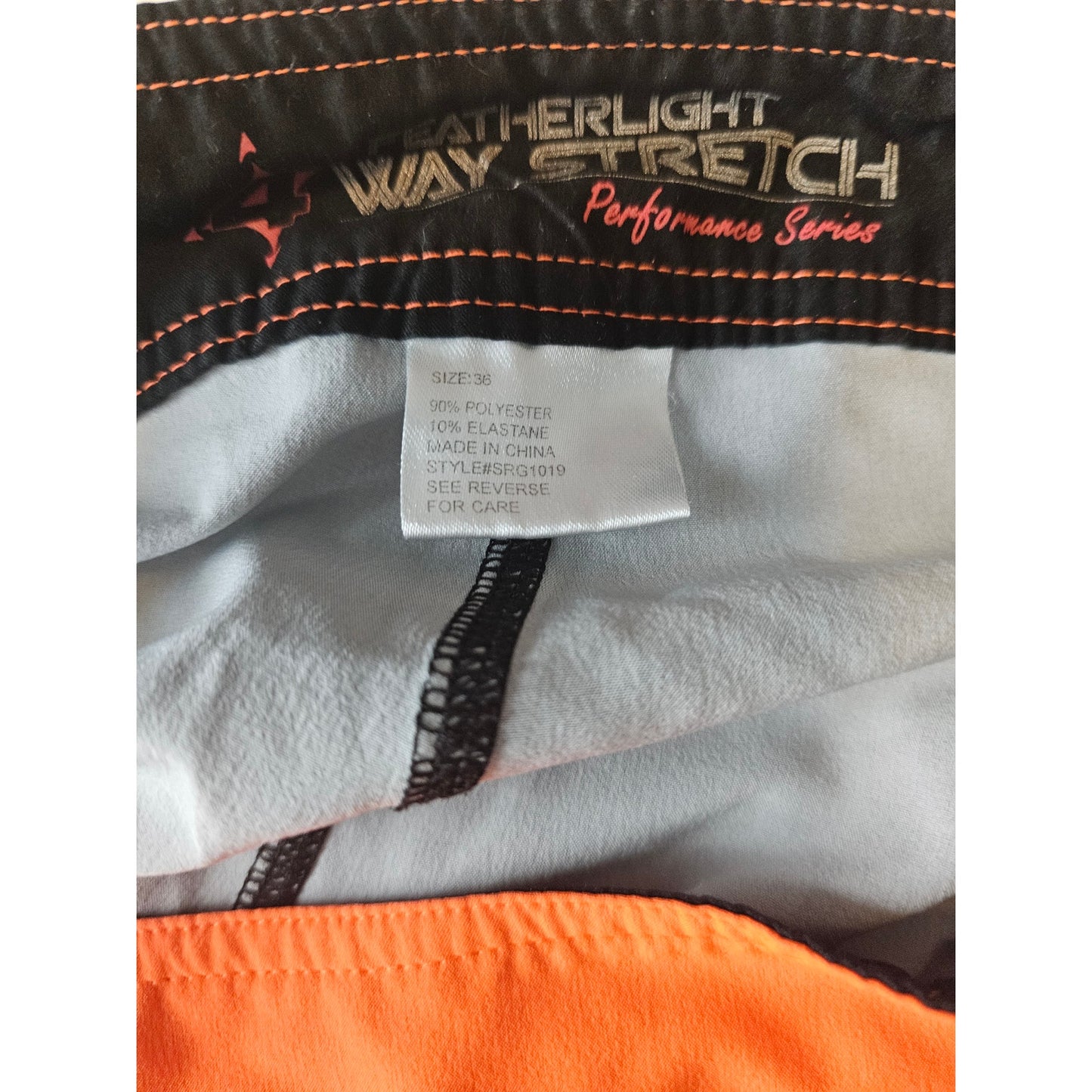 Mens Sz 36 Navy Featherlight 4 Way Stretch Board Shorts Camo Print Swimsuit