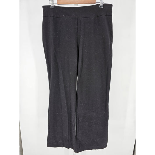 Roz & Ali Womens Sz 14 Pull On Bootcut Yoga Pants Solid Black