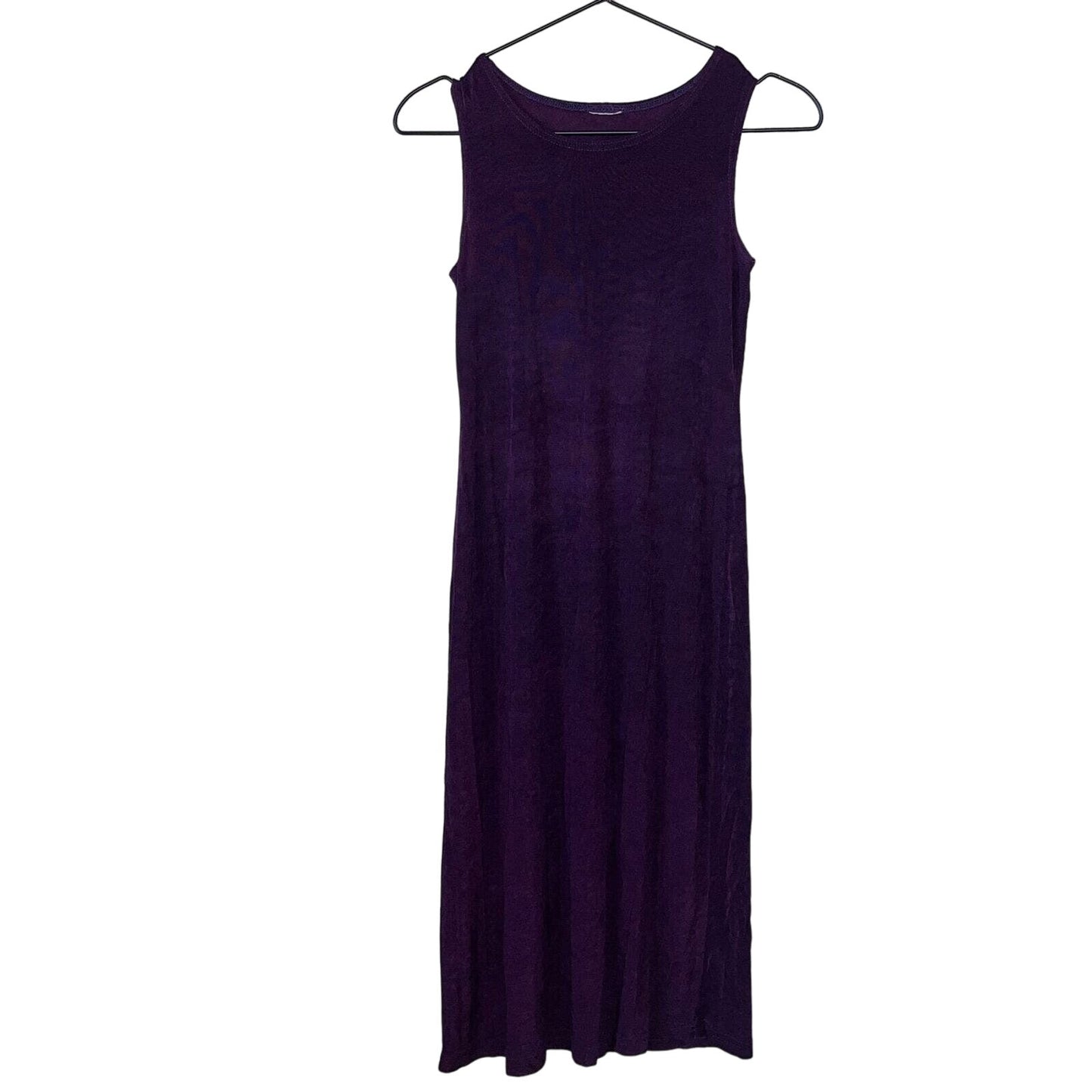 Vintage 1990s Womens Sz S Dark Purple Midi Pencil Dress Slinky