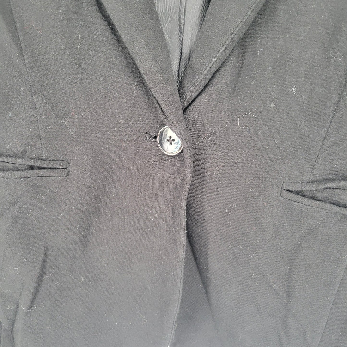 Apt 9 Womens Sz M Single Button Blazer Jacket Black