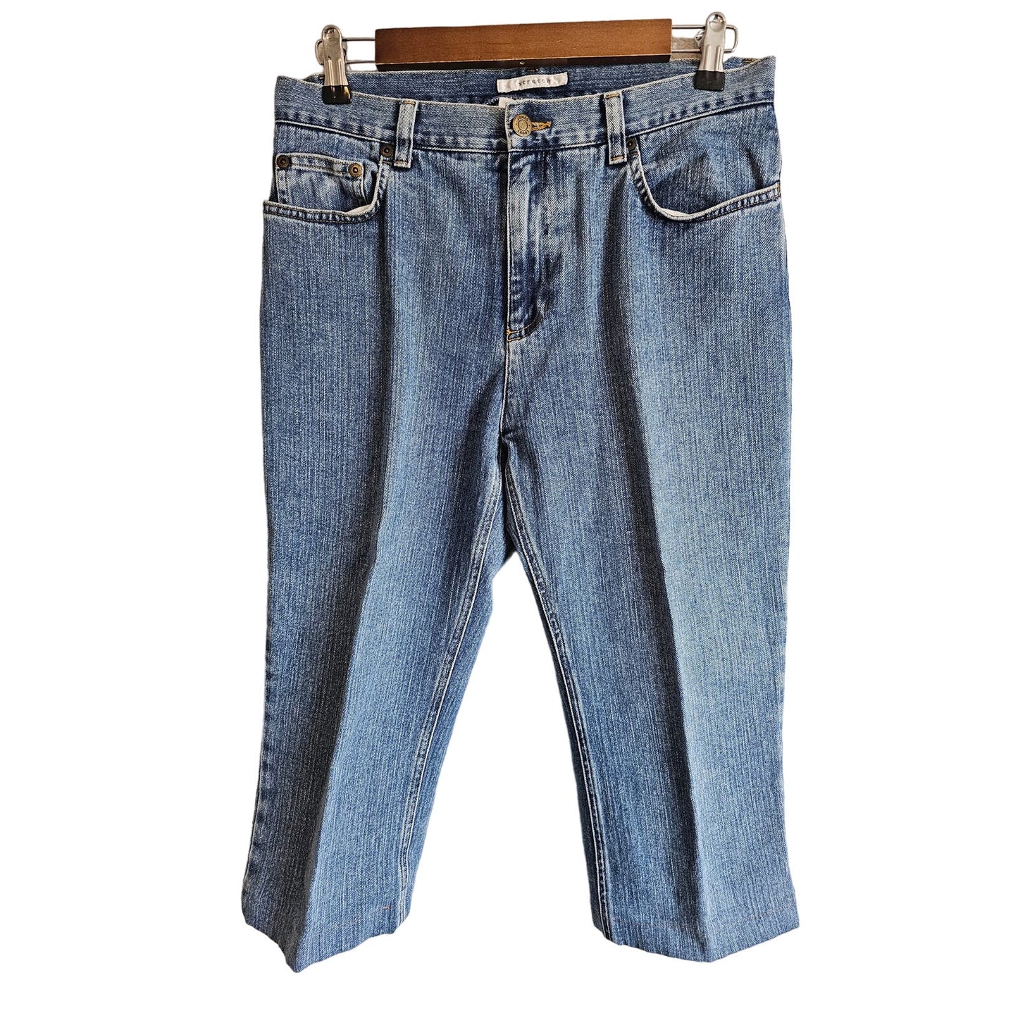 Jones Sport Womens Sz 8 Light Wash Cropped Capri Blue Jeans