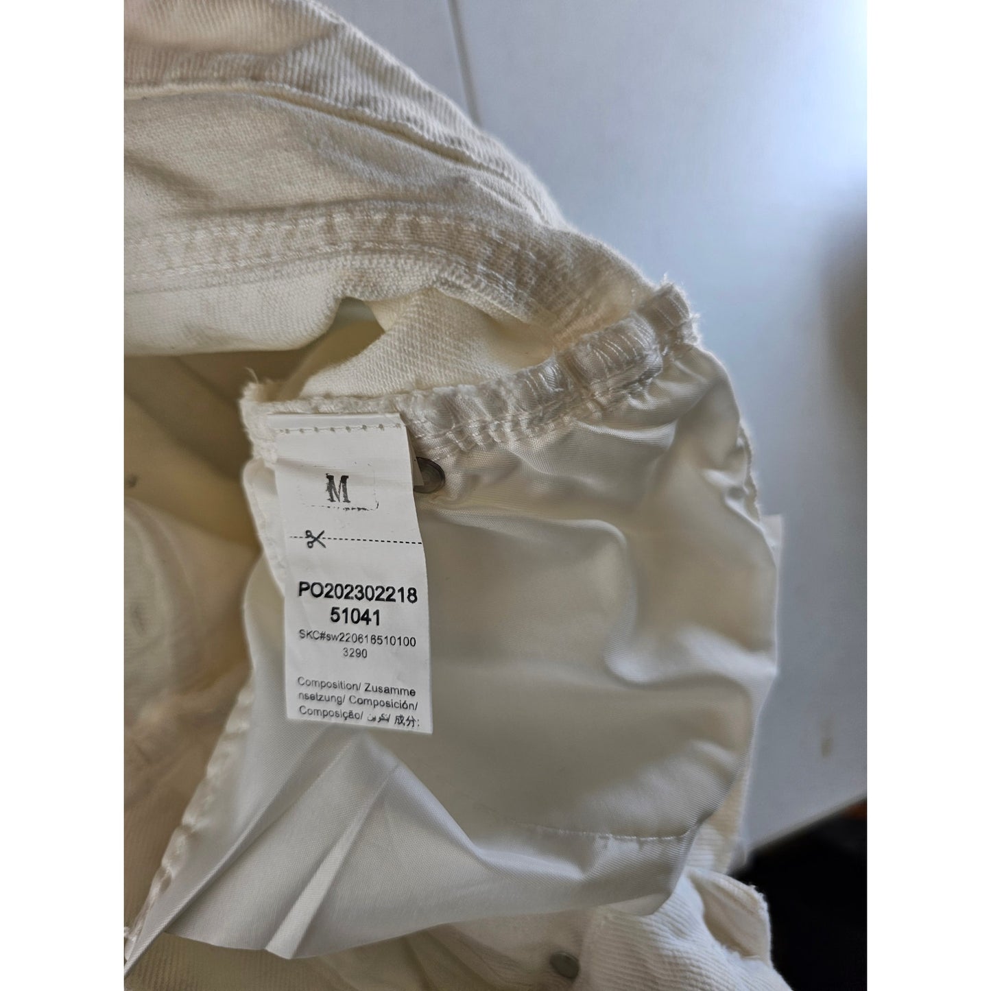 Shein Womens Sz M Ultra Wide Leg High Waist White Distressed Jeans Y2K Inspired