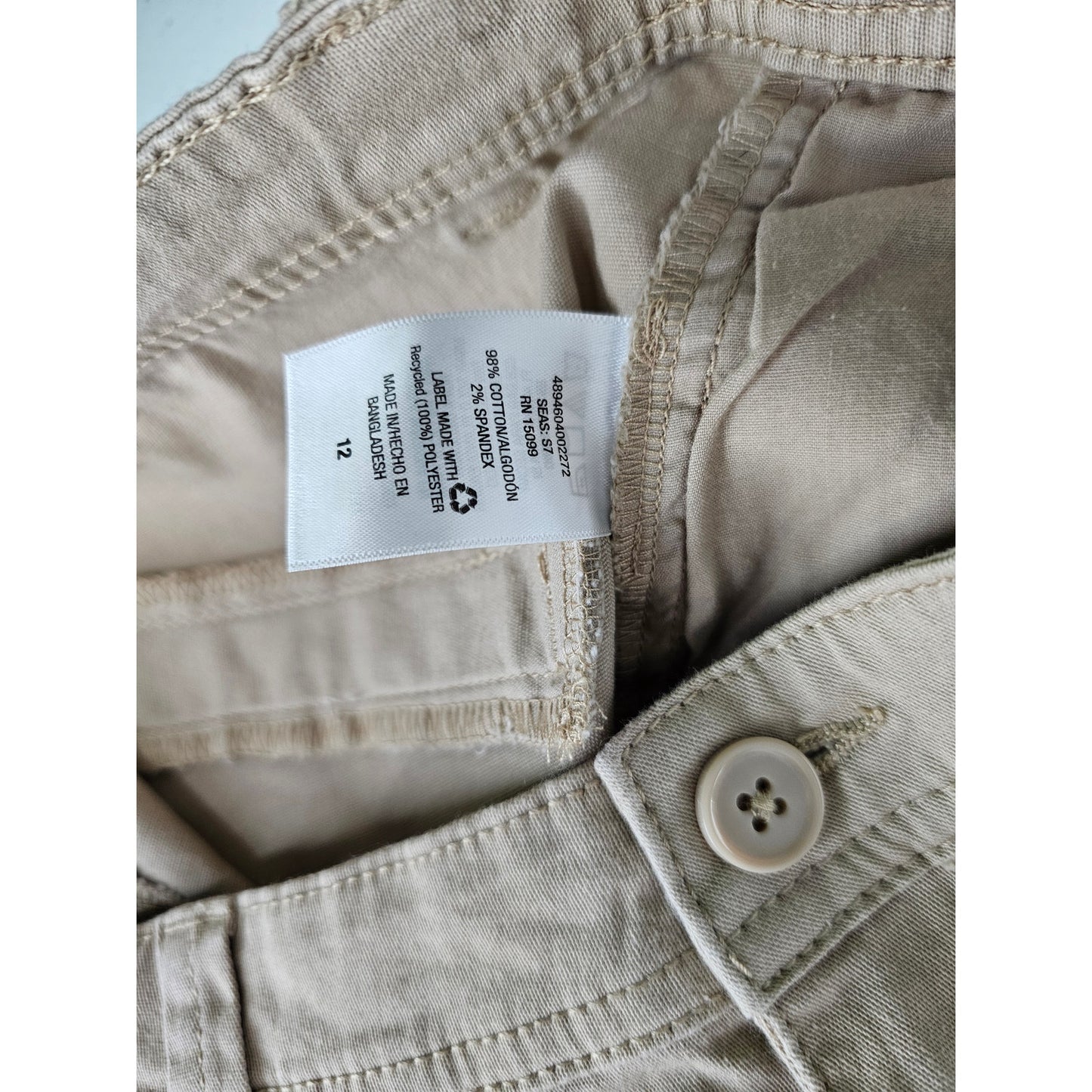 Simply Styled Womens Sz 10 Chino Shorts Beige Khaki Cotton Blend