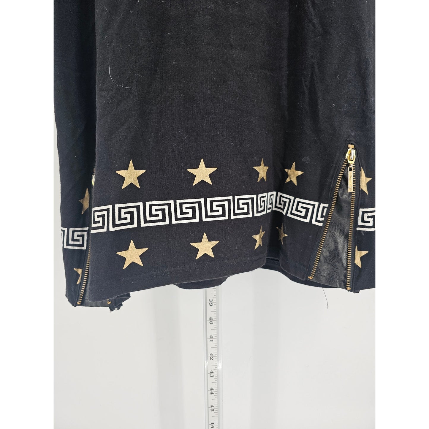 Heritage by America Womens Sz XXL Short Sleeve Knee Length Dress Black Gold