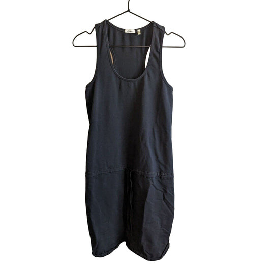 Dylan Womens Sz S Racerback Athletic Dress Drawstring Waist Knee Length Black