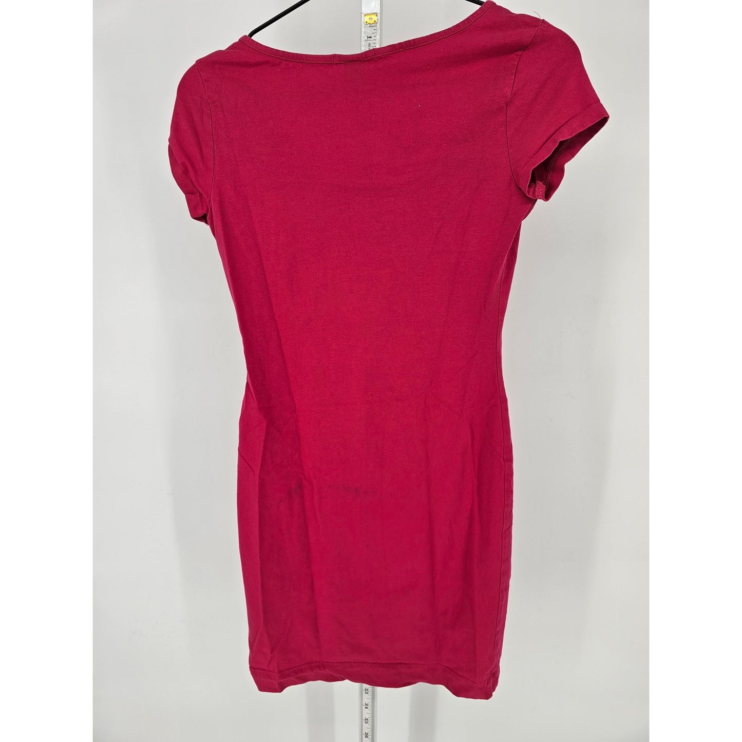 H&M Womens Sz XS Mini Dress Bright Pink Short sleeve Bodycon