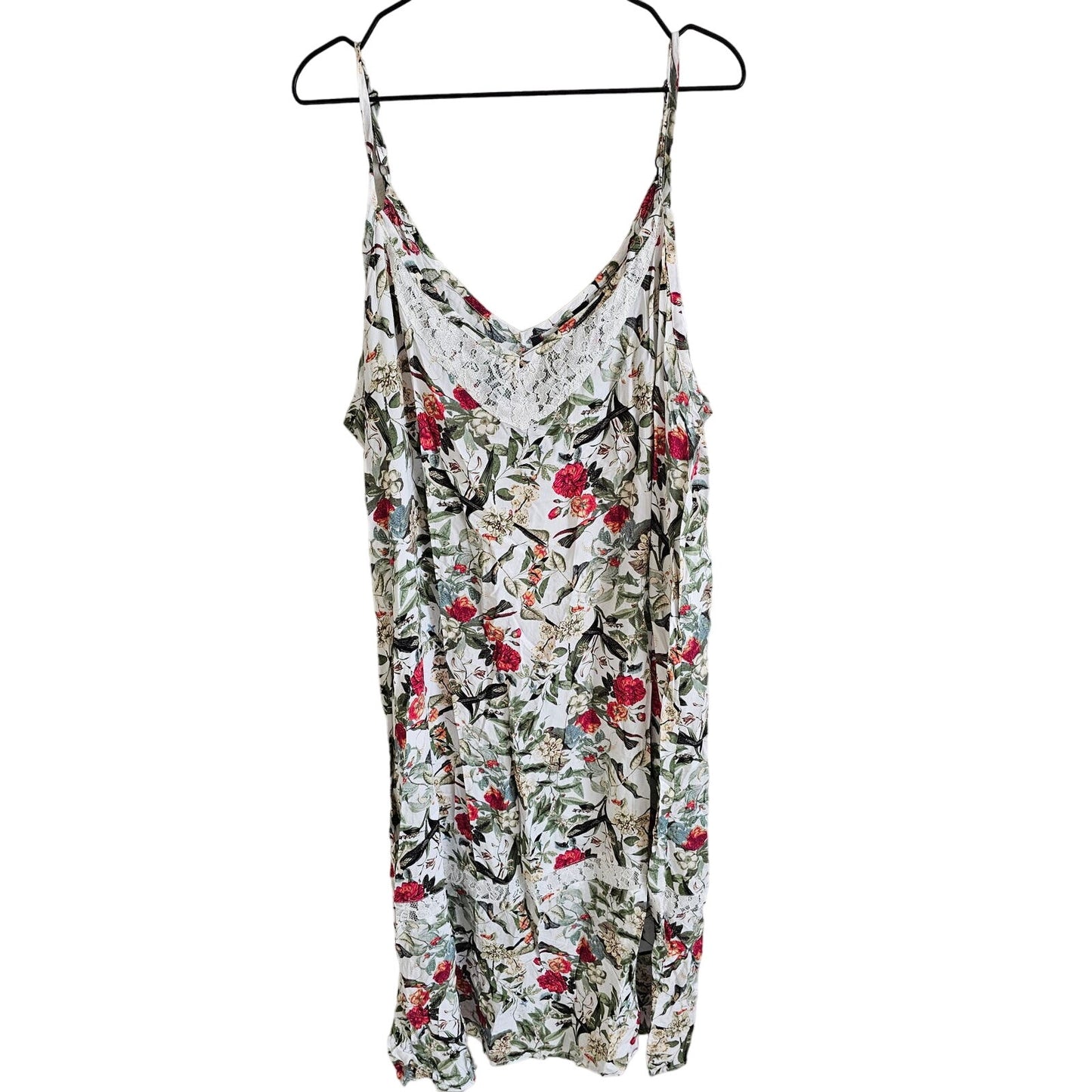 Skye's the Limit Womens Sz 3X Midi Length Tropical Hummingbird Print Dress