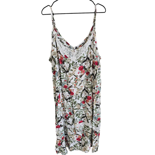 Skye's the Limit Womens Sz 3X Midi Length Tropical Hummingbird Print Dress