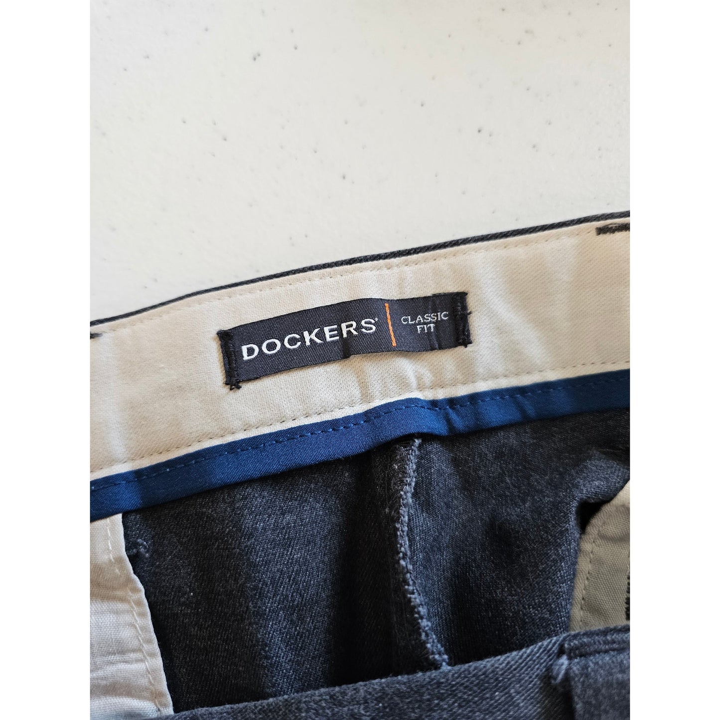 Dockers Classic Fit Mens Sz 38x30 Charcoal Gray Dress Pants Flat Front