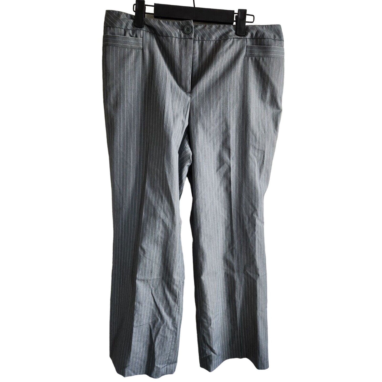 Vintage Worthington Womens Sz 14P Petite Career Pants Gray Pinstripe