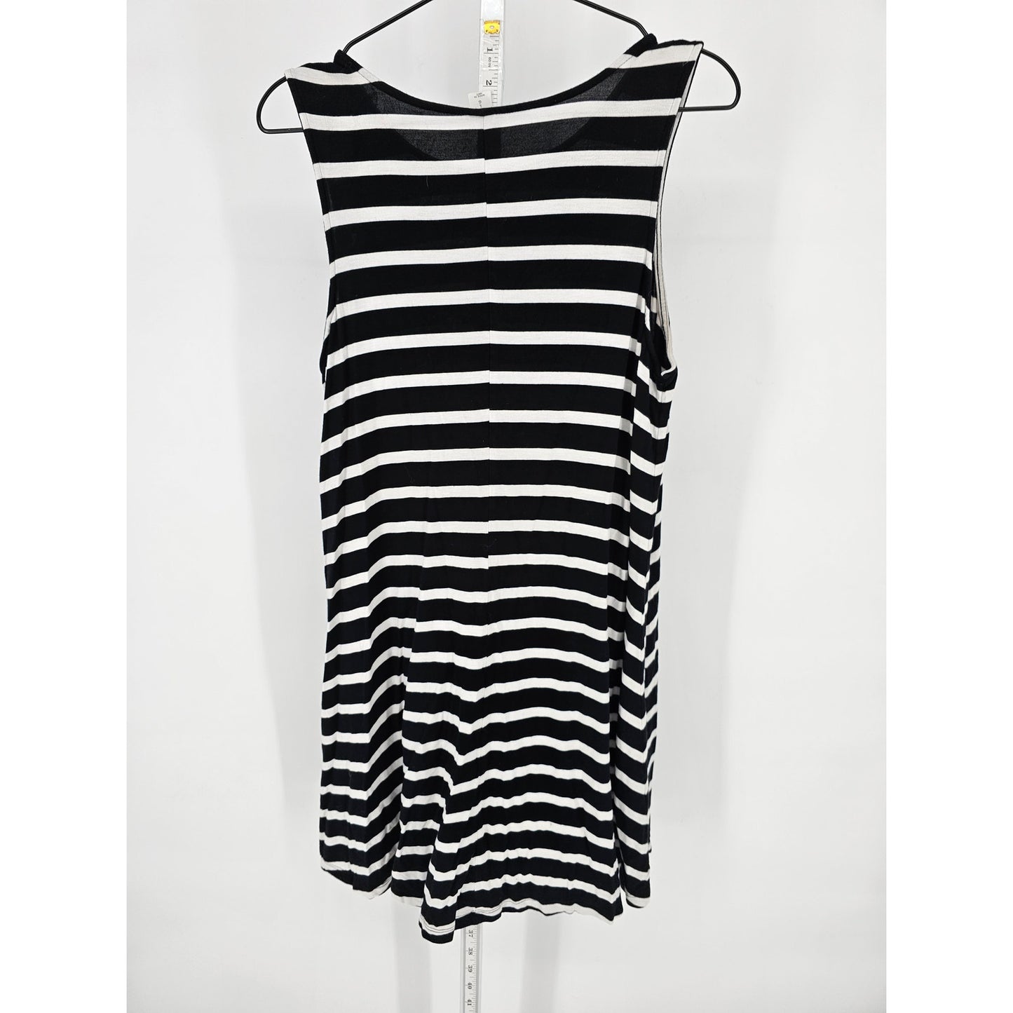Old Navy Womens Sz L Sleeveless Knee Length Dress Black White Striped