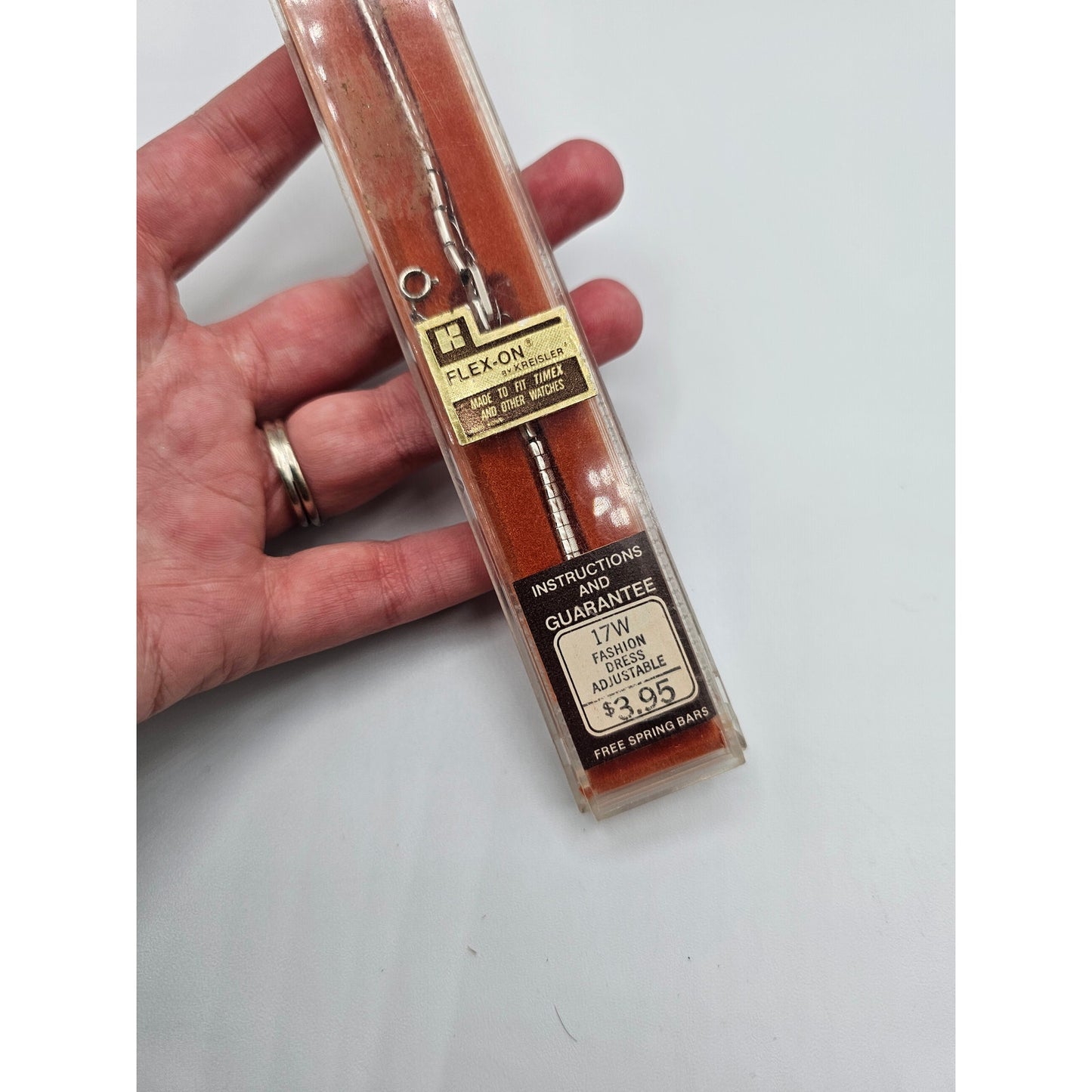 FLEX-ON Vintage Women's Silver Tone Adjustable Watch Band New Old Stock