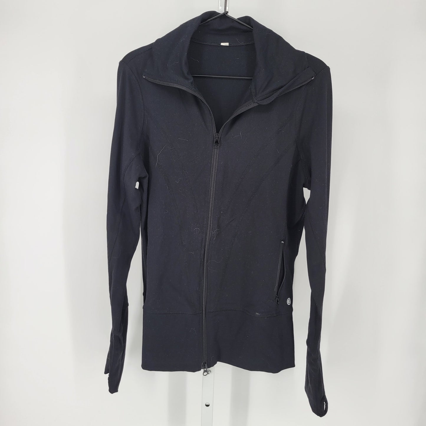 Cutter & Buck Womens Sz M Full Zip Athletic Jacket Solid Black Fitted