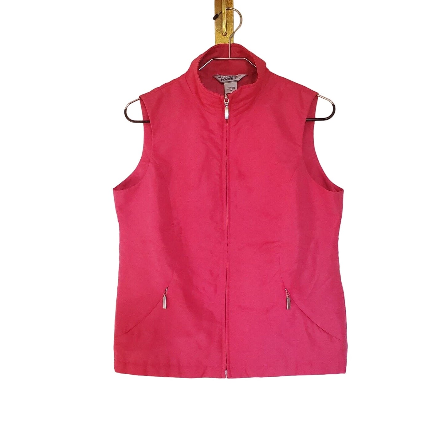 Allison Daley Petite Womens 6P Bright Pink Zip Up Vest