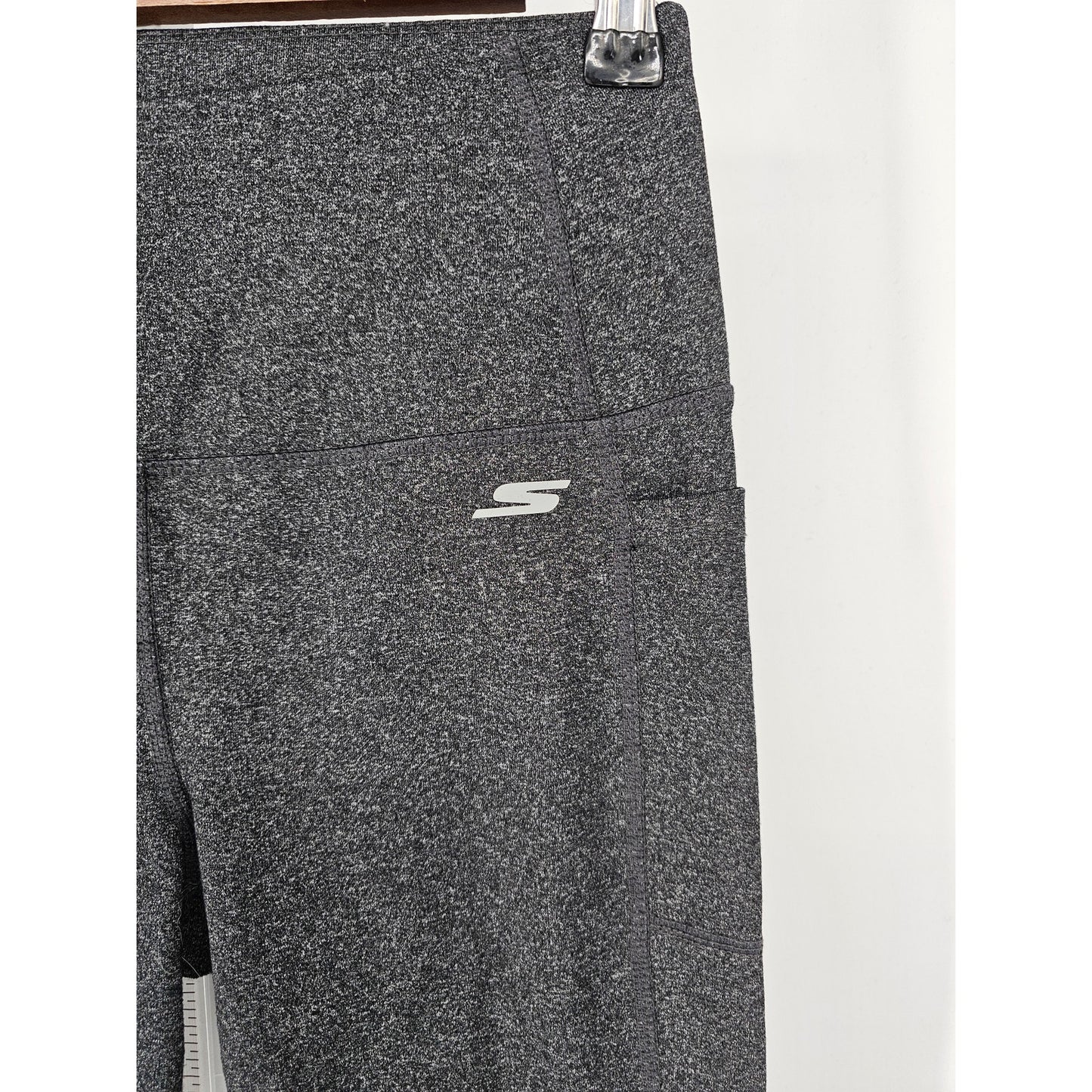 Skechers Womens Sz M High Waist Compression Athletic Pants Gray