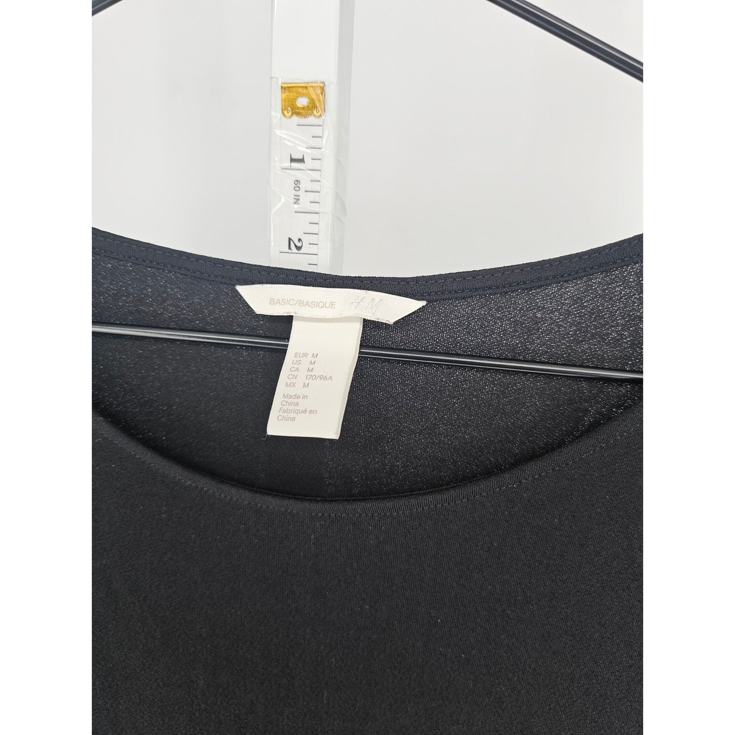 H&M Basic Womens Sz M Long Sleeve Midi Length Shirt Dress Solid Black