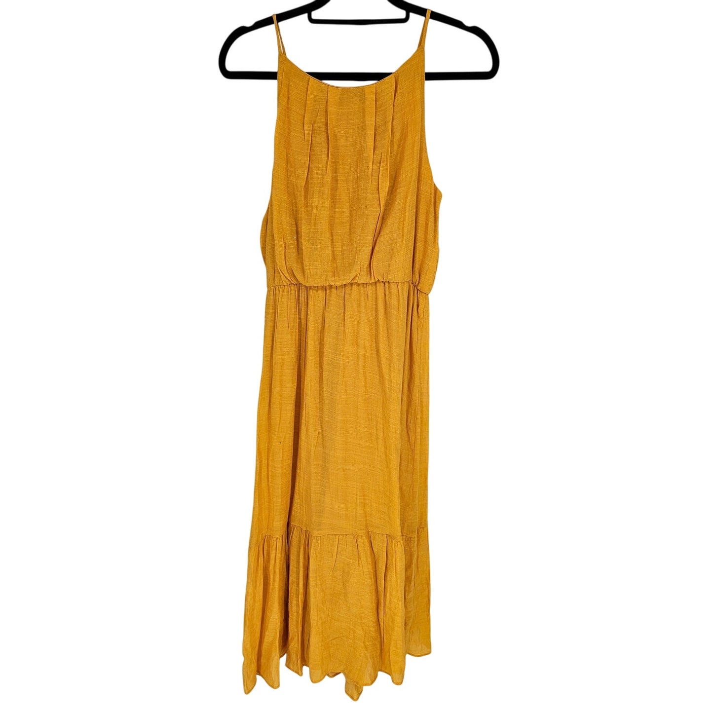 Tacera Womens Sz M Maxi Length Sleeveless Dress Mustard Yellow Gold NEW