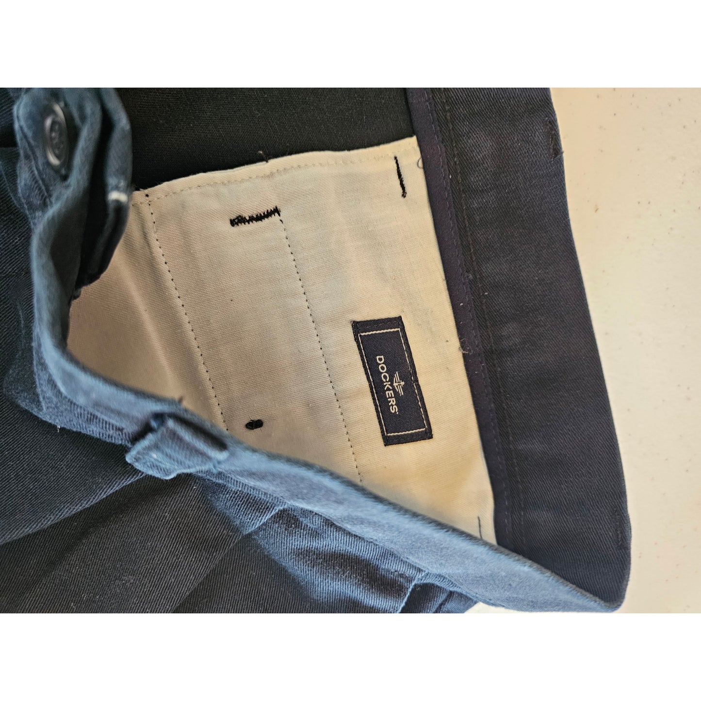 Vintage 1990s Dockers Mens Sz 34x30 Pleated Front Dress Pants Black Straight Leg