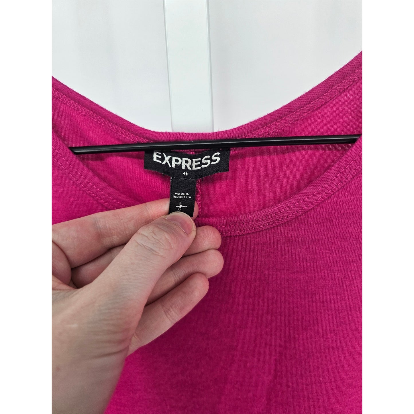 Express Womens Sz L Sleeveless Midi Shirt Dress Hot Pink Tank