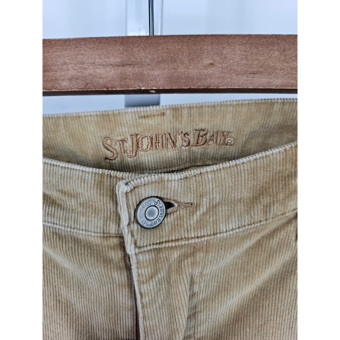St Johns Bay Womens Sz 6 Classic Bootcut Corduroy Pants Beige Tan