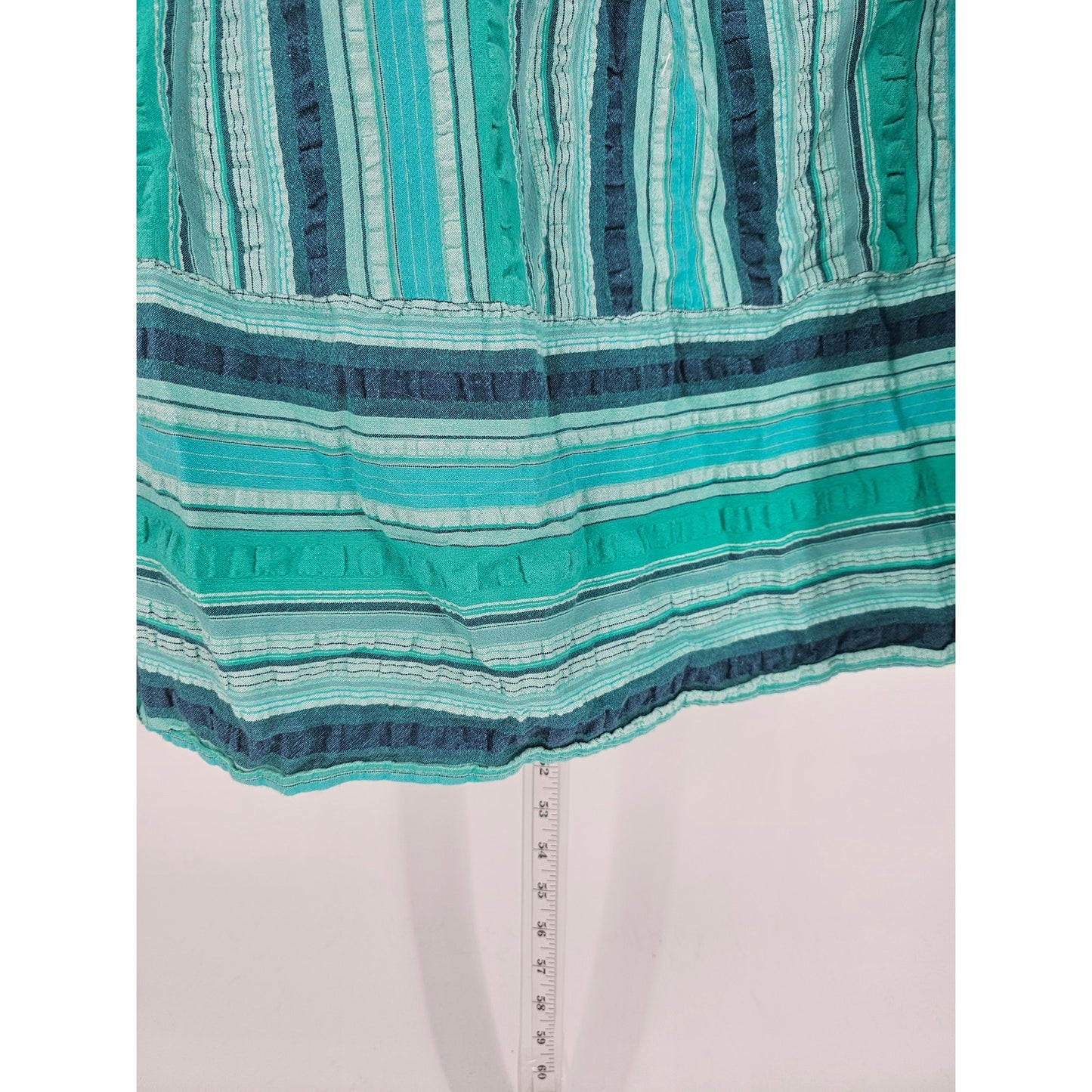 Vintage Only Necessities Womens Sz M Light Jade Stripe House Dress Nightgown