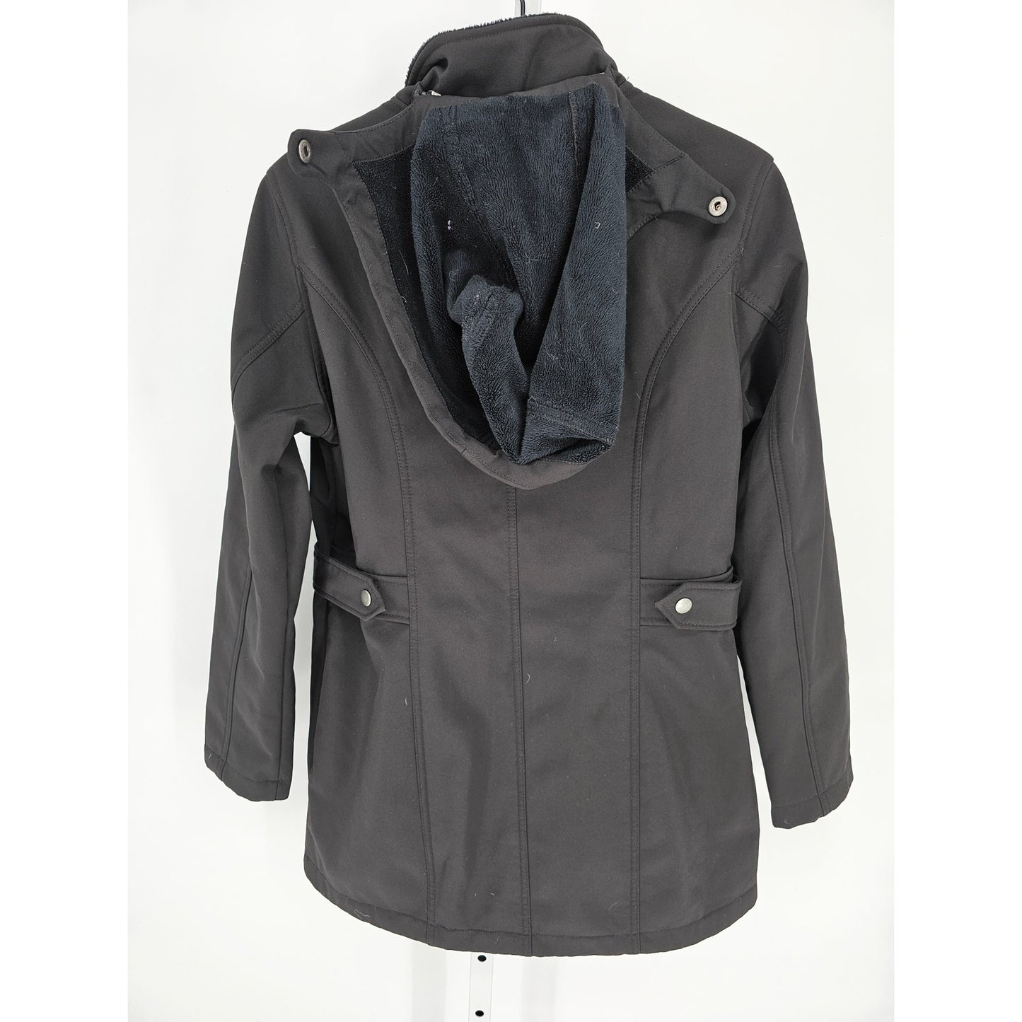 Free Country Womens Sz M Softshell Faux Fur Lined Winter Jacket Black