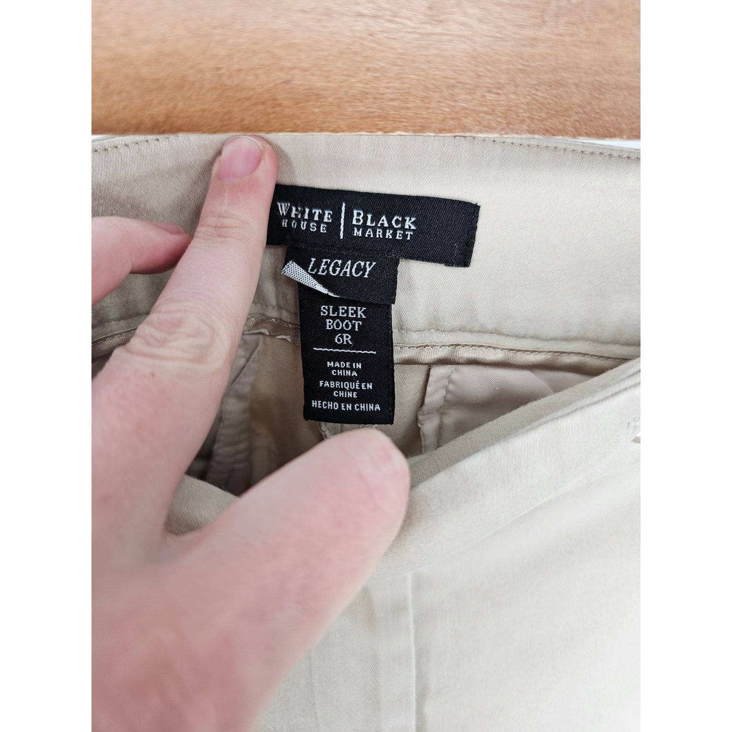 White House Black Market Womens Sz 6 Sleek Bootcut Legacy Dress Pants Beige