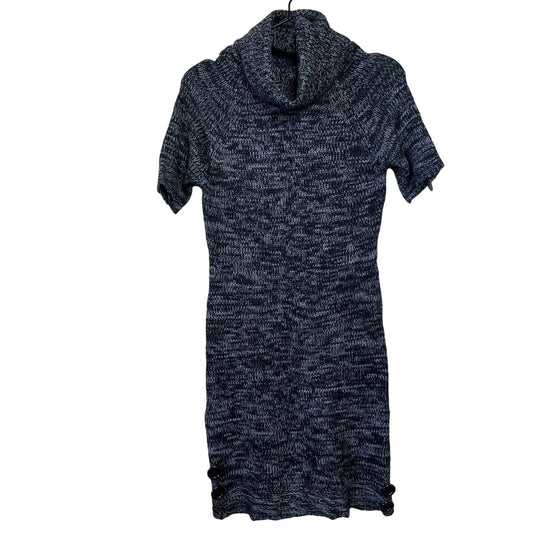 City Triangles Womens Sz M Sweater Dress Black Gray Cowl Neck Knee Length