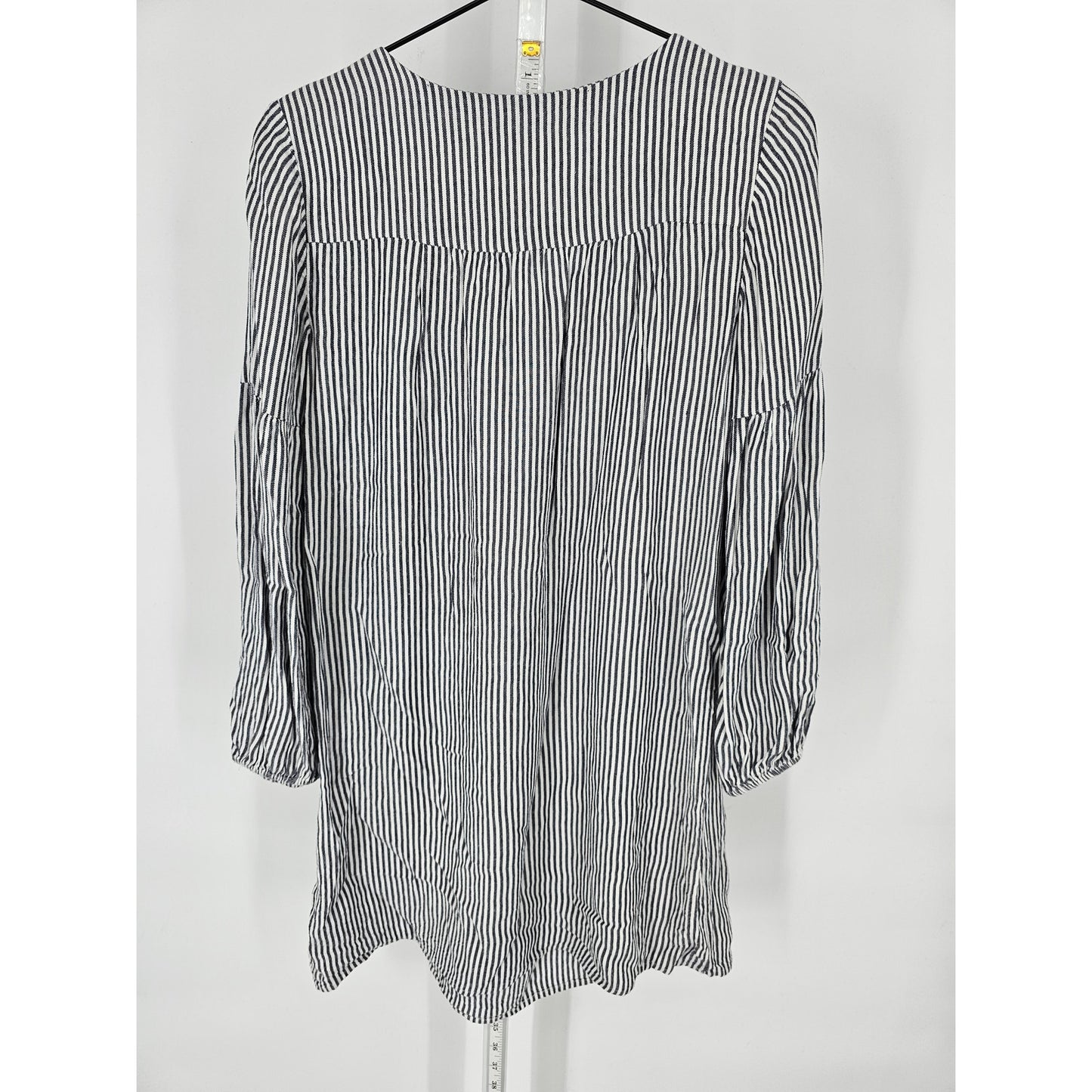 Old Navy Womens Sz S Long Sleeve Knee Length Peasant Style Dress Striped Tassel