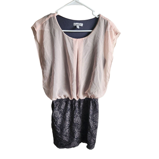 Speechless Womens Sz M Mini Pencil Dress Light Pink and Gray