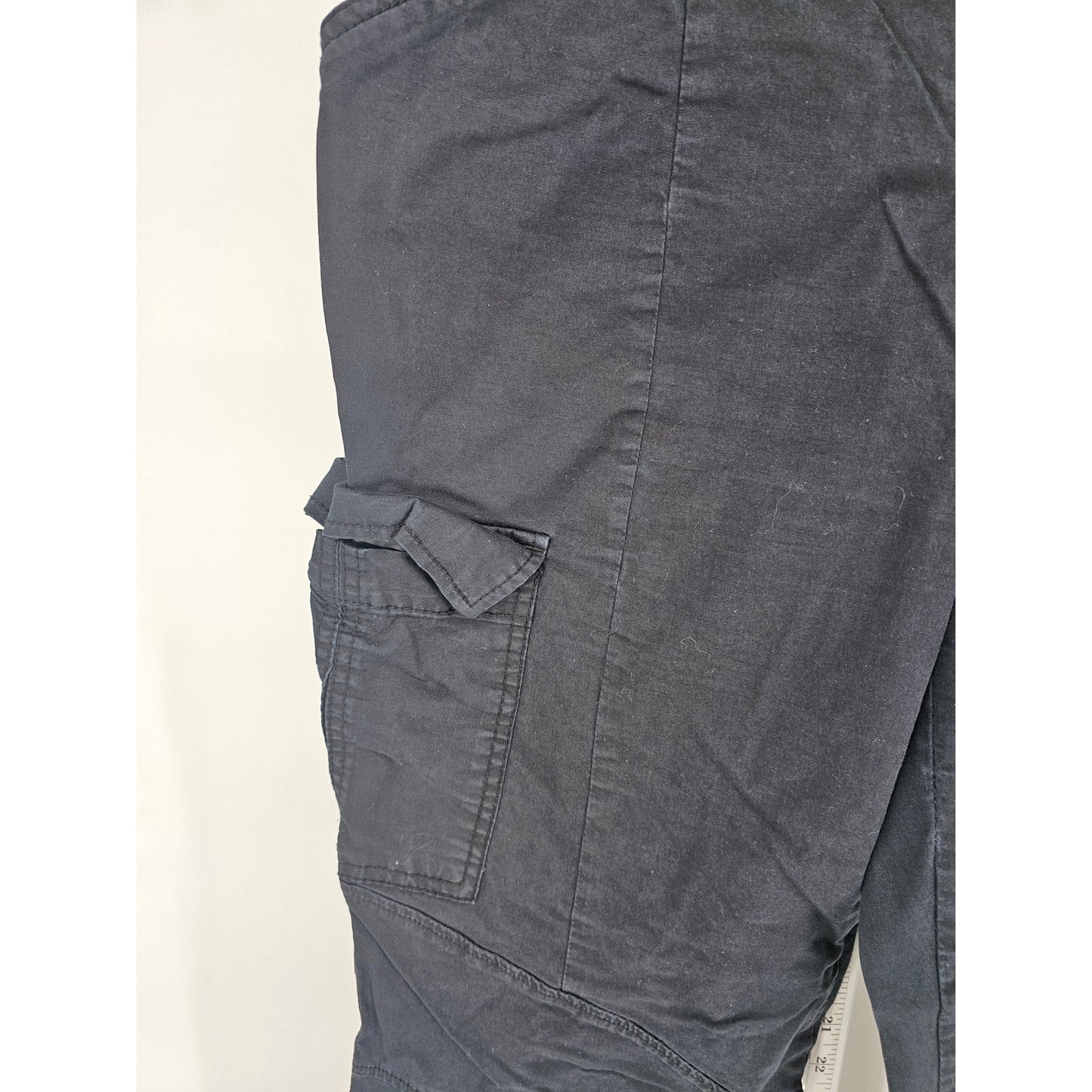 Intro Casuals Womens Sz 14 Black Cargo Pants 1990s Y2K Straight Leg