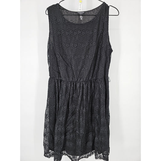 Forever 21 Woman Womens Sz 16 Knee Length Black Cocktail Dress All Over Lace