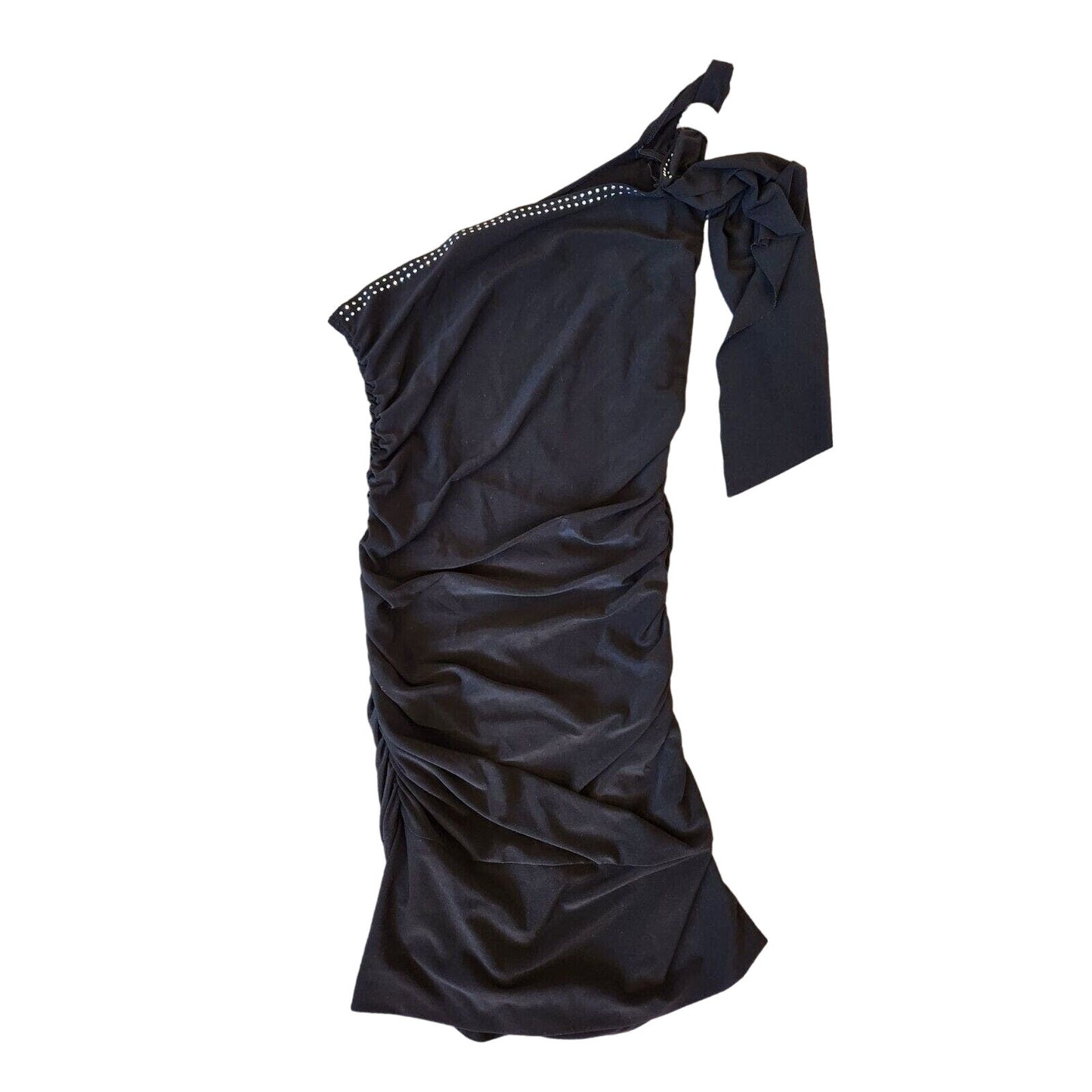 Vintage Y2K De More Womens Sz M Bodycon Mini Dress Black One Shoulder