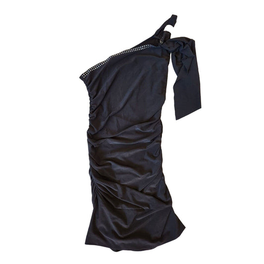 Vintage Y2K De More Womens Sz M Bodycon Mini Dress Black One Shoulder