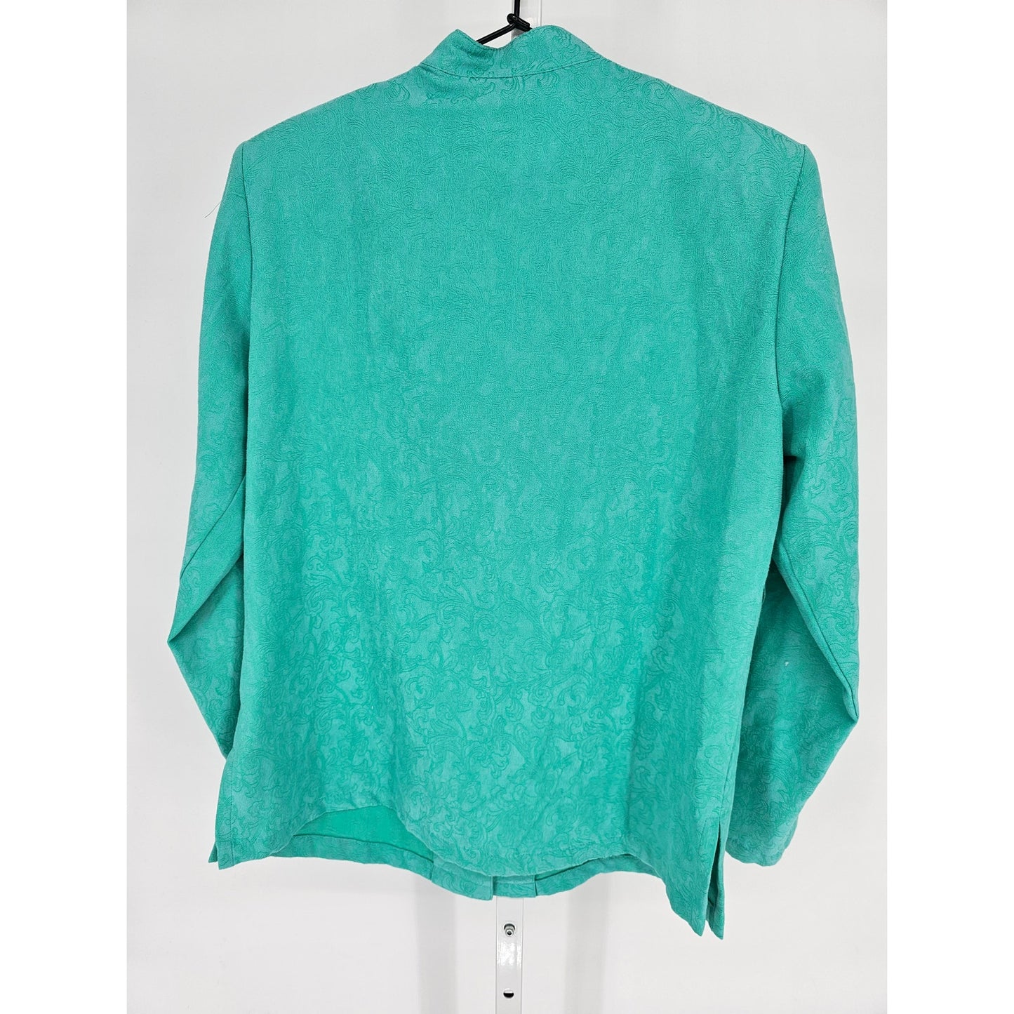 Vintage Sag Harbor Womens Sz 6 Teal Blue Green Blazer Jacket Floral