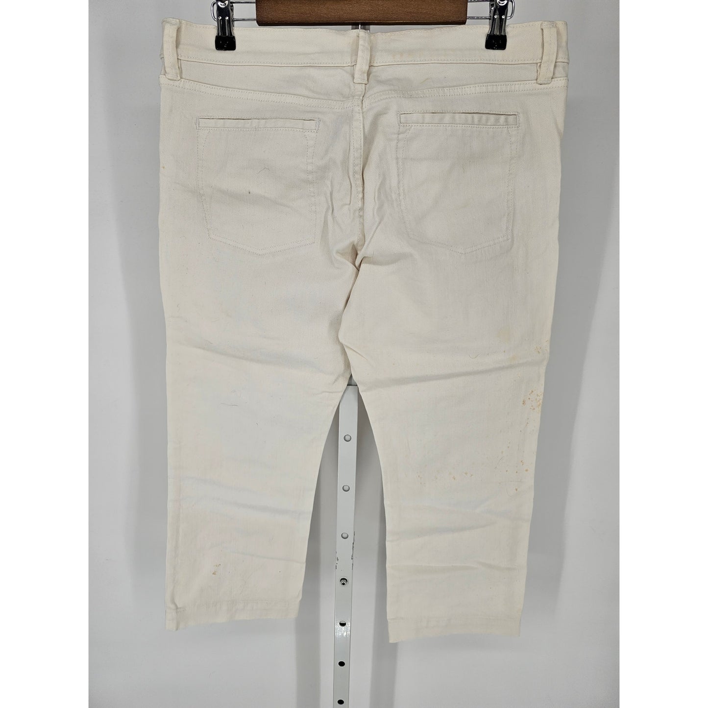 Old Navy Womens Sz 12 Capri Length Jeans White Slim Leg
