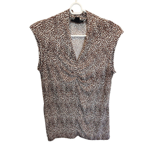 Vintage Y2K Josephine Womens Sz M Leopard Print Sleeveless Blouse