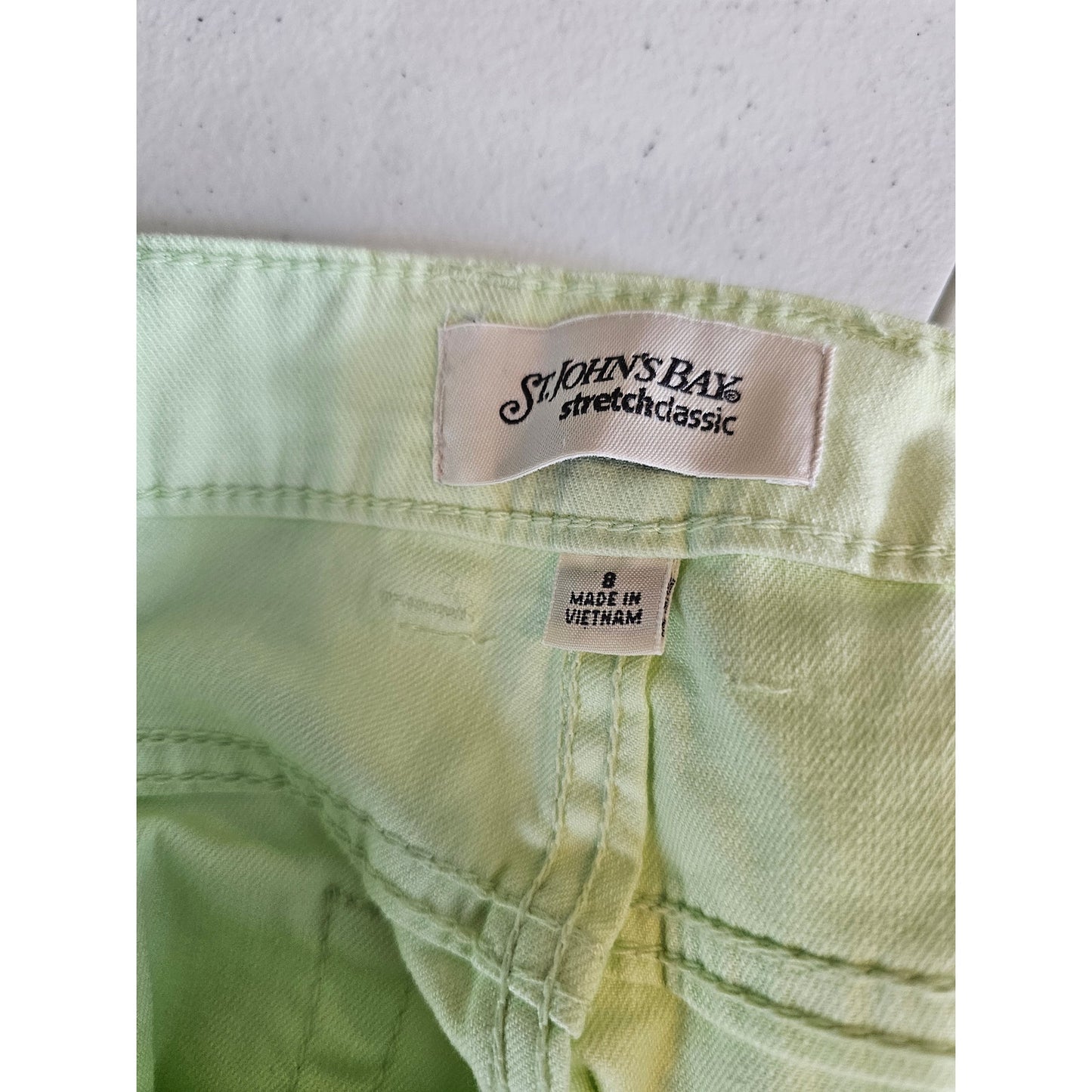 Vintage 1990s St Johns Bay Womens Sz 8 High Waist Straight Leg Jeans Lime Green