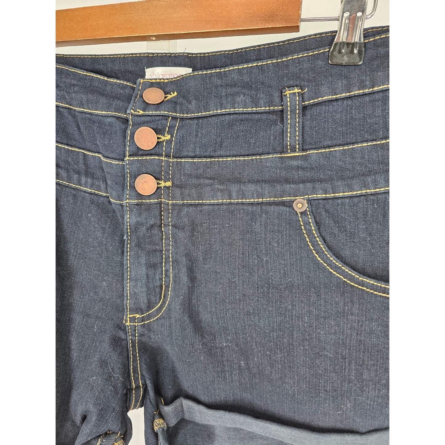 Xhilaration Womens Sz 18 Dark Wash Blue Jean Denim Shorts